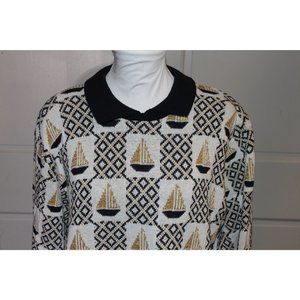 Black & Gold Patterned Alfred Dunner Sweater